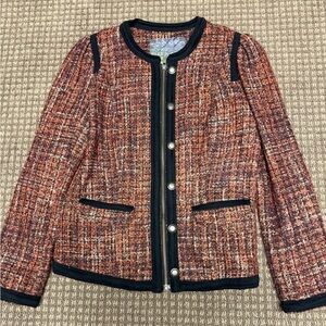Free People Orange and Black Tweed Blazer
